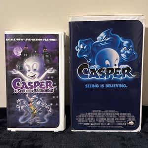 Casper & Casper A Spirited Beginning VHS Movie Bundle